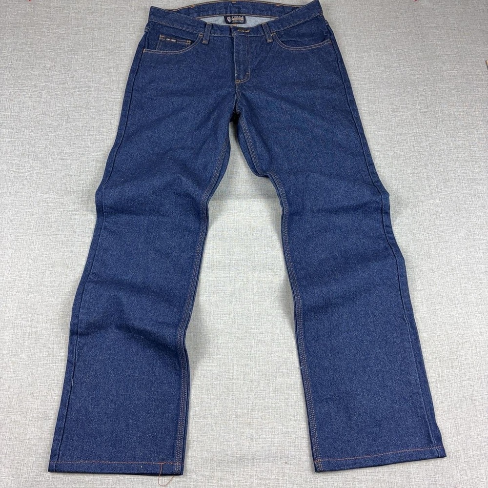 Tyndale Rodeo J233T Jeans Mens 34x32 Blue Dark Wash Relaxed Straight FR Denim